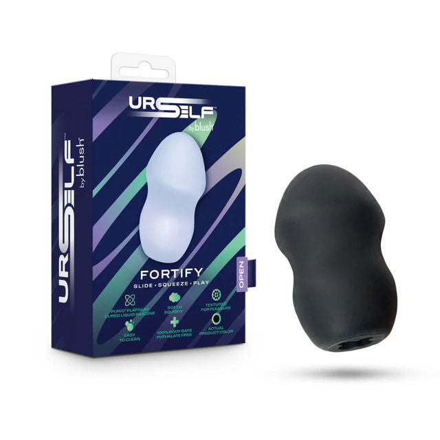 Urself Fortify (Black) – Body Safe Silicone Stroker Black > Sex Toys For Men > Masturbators > Manual