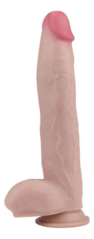 Real Skin 12 Inch Dual Layer Light Brown – Lifelike Dual Density Dildo > Dildos > Large Dildos