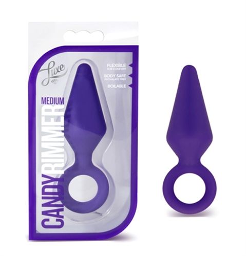Medium Candy Rimmer Fuchsia Satin Silicone Anal Plug for Beginners Butt Plugs