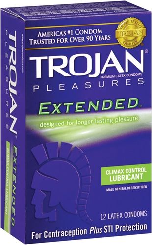 Trojan Extended Pleasure Condoms 12 Pack with Climax Control Default Title Condoms