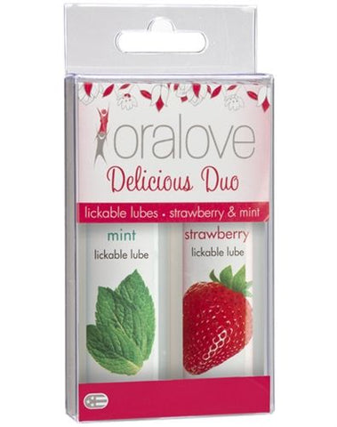 Doc Johnson Oral Love Lubricant Duo Strawberry Mint Flavor Default Title Oral Gels & Sprays