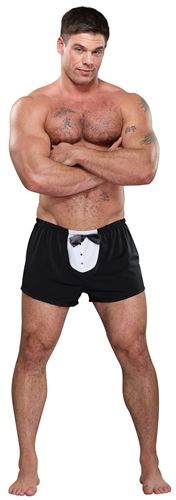 Tuxedo Boxer (Black) – Novelty Boxer Shorts Black Gag Gifts & Novelties
