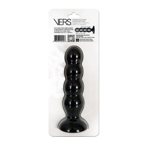 VERS Liquid Silicone Suction Plug 16.5 cm Length 10 cm Girth Black > Anal Range > Prostate Massagers
