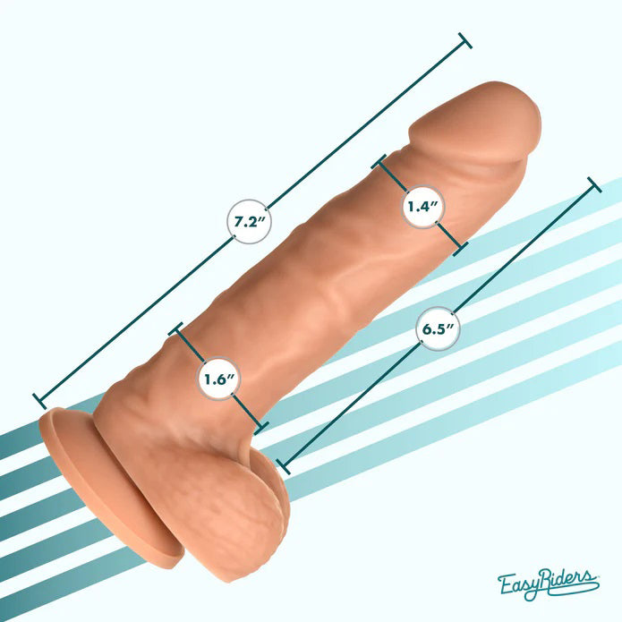 Easy Riders 7 Inch Medium Silicone Dildo with Realistic Balls Dongs Realistic