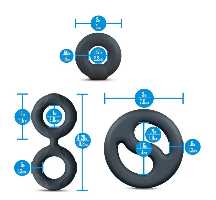 Performance Plus Throttle (Black) – Versatile 3-Ring Set Cock and Ball Stretcher > Cock Ring > Sets