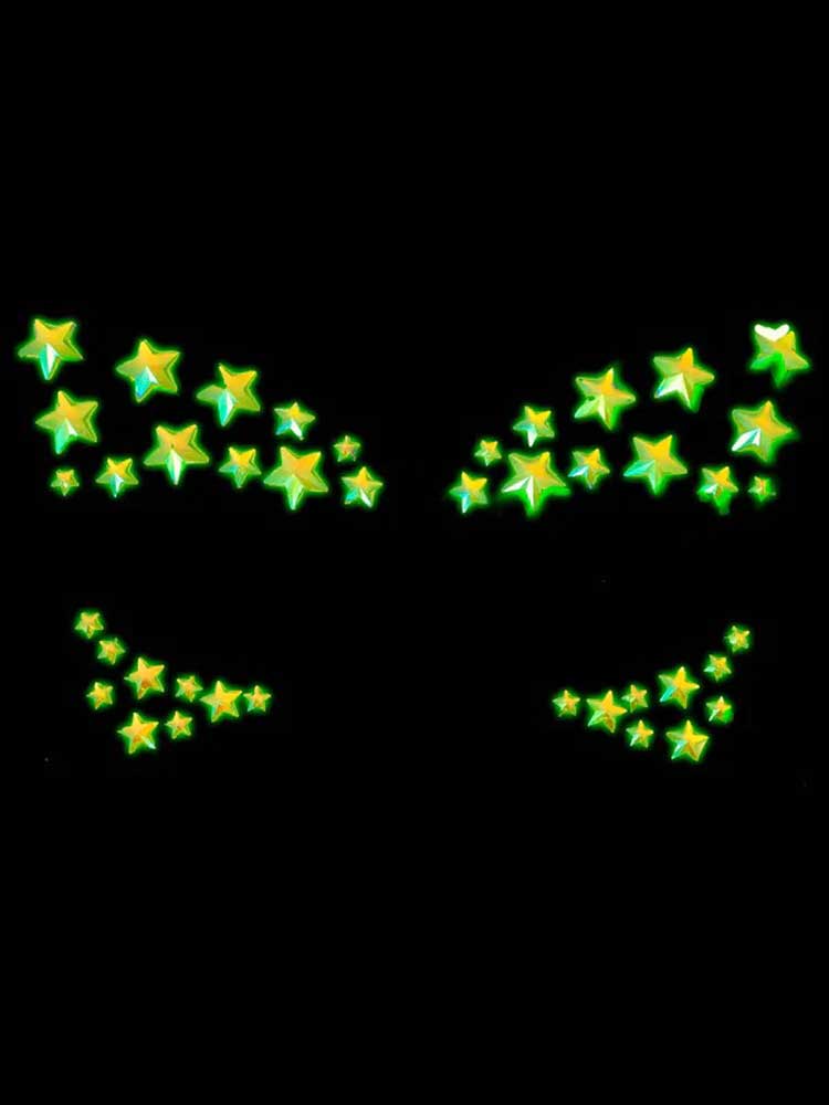 Celeste Glow in the Dark Face Jewels Sticker for Festivals Body Jewelry (Non Piercing)