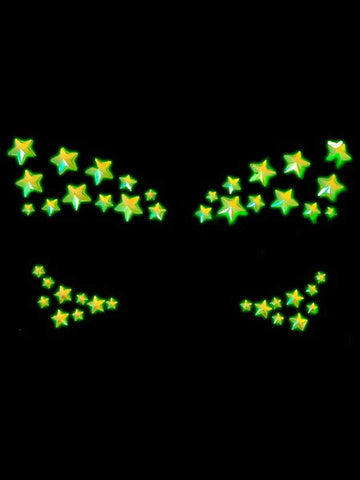 Celeste Glow in the Dark Face Jewels Sticker for Festivals Body Jewelry (Non Piercing)