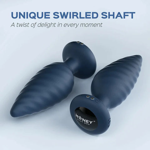 Noah App Controlled Rotating Anal Plug Vibrator in Blue Butt Plugs - Vibrating