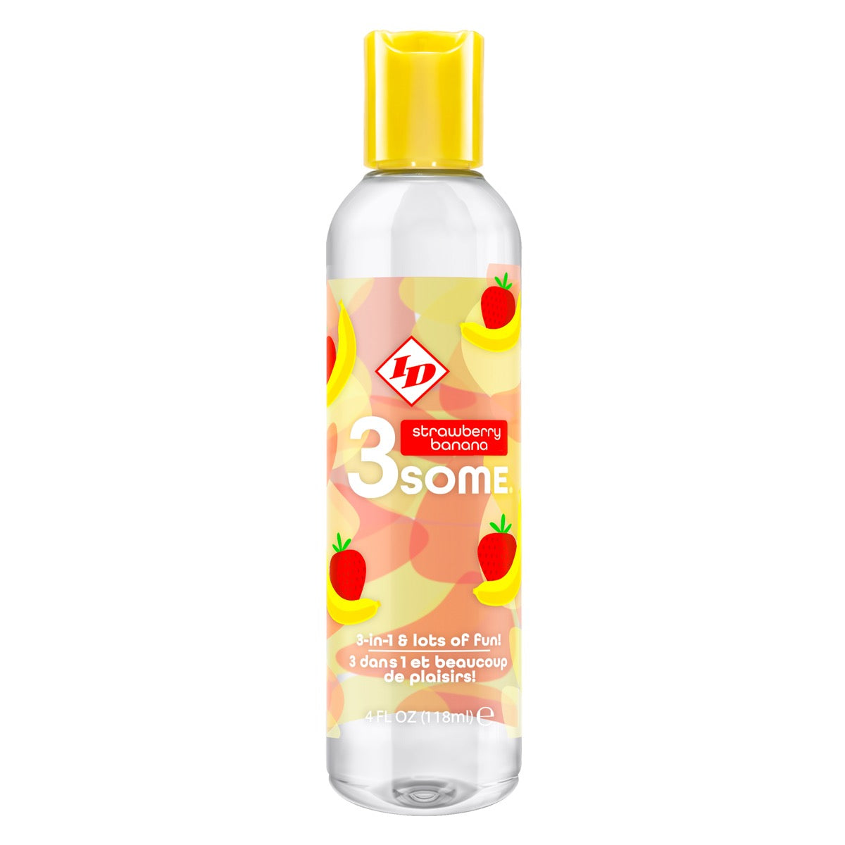 ID 3some Strawberry Banana Flavored Lubricant – 118ml Triple-Use Lubricant > Lube > Flavoured