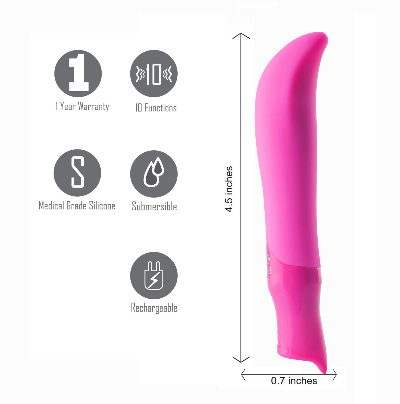 Maddie Silicone G-Spot Vibrator Rechargeable Pink Mini Toy BULLETS