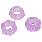 Crystal Jellies Performance Ring Set – Phthalate-Free Stretchable Silicone Rings Purple > Cock Ring > Sets