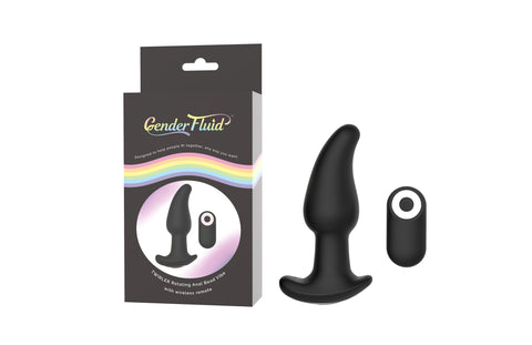 Gender Fluid Twirler Black Remote Control Anal Vibrator Toy Butt Plugs - Vibrating