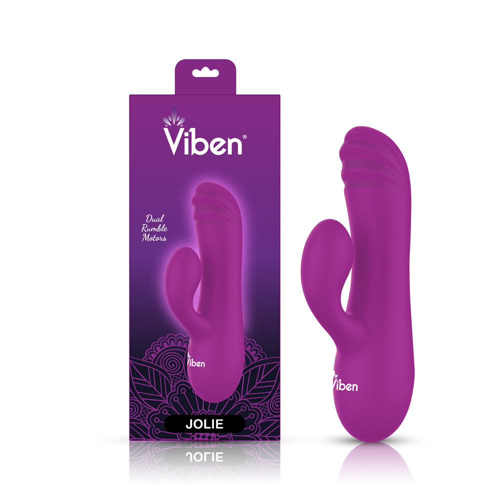 Jolie Mini Pleasure Ridges Rabbit Vibe - Berry Purple VIBRATORS-RABBIT