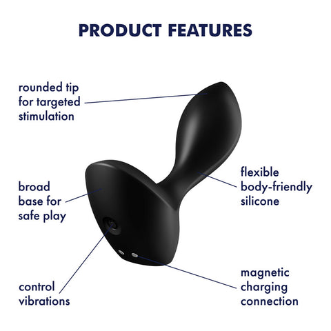 Satisfyer Backdoor Lover Black - Elegant Anal Plug > Anal Range > Vibrating Butt Plugs