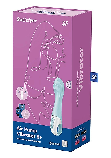 Satisfyer Air Pump Vibrator 5+ Blue 15mm Inflatable Shaft > Sex Toys For Ladies > G-Spot Vibrators