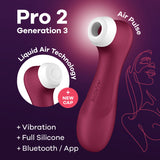 Satisfyer Pro 2 Generation 3 with App Control - Wine  Touch-Free Clitoral Stimulator