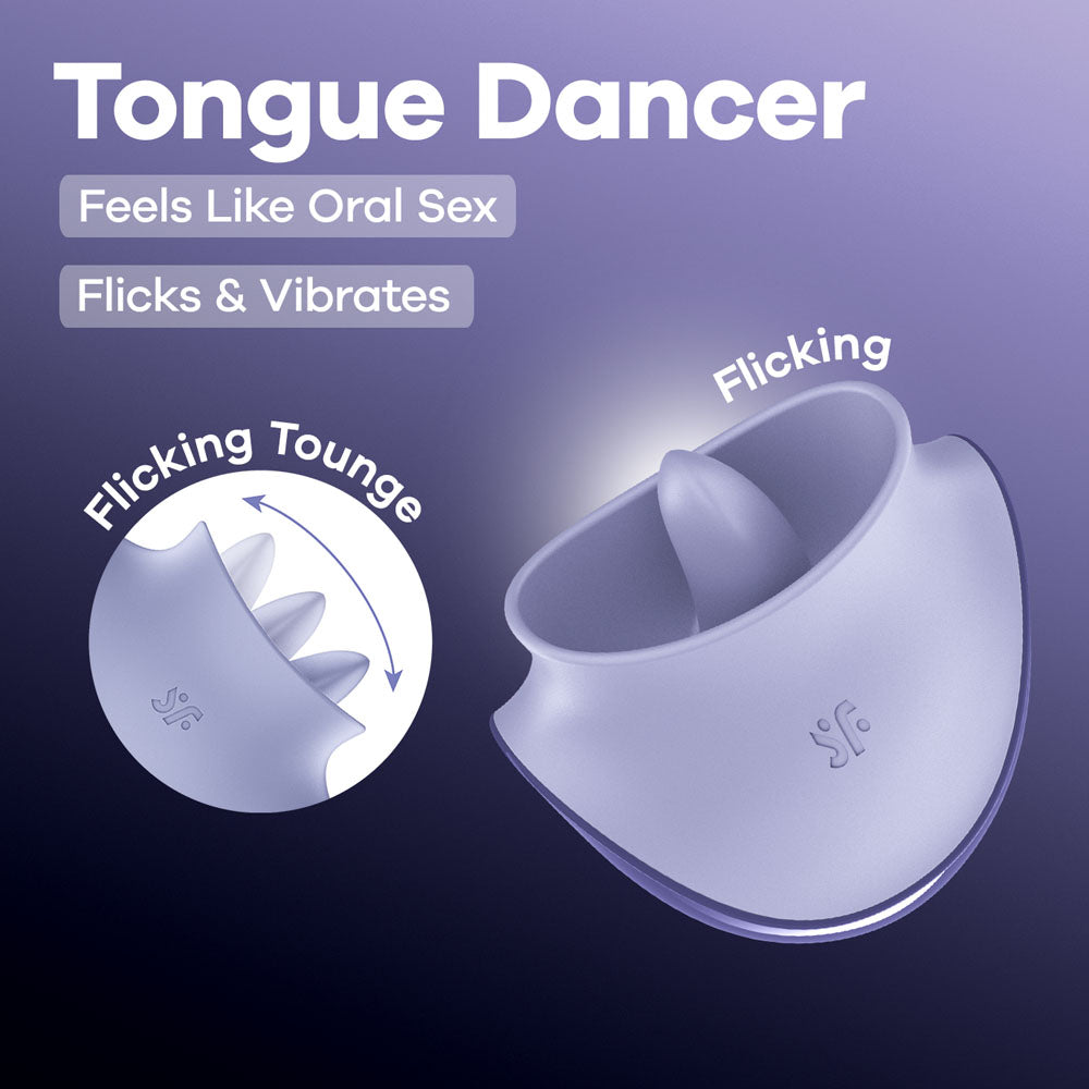 Satisfyer Tongue Dancer – USB Rechargeable Flicking Stimulator Purple > Sex Toys For Ladies > Air Pulsation