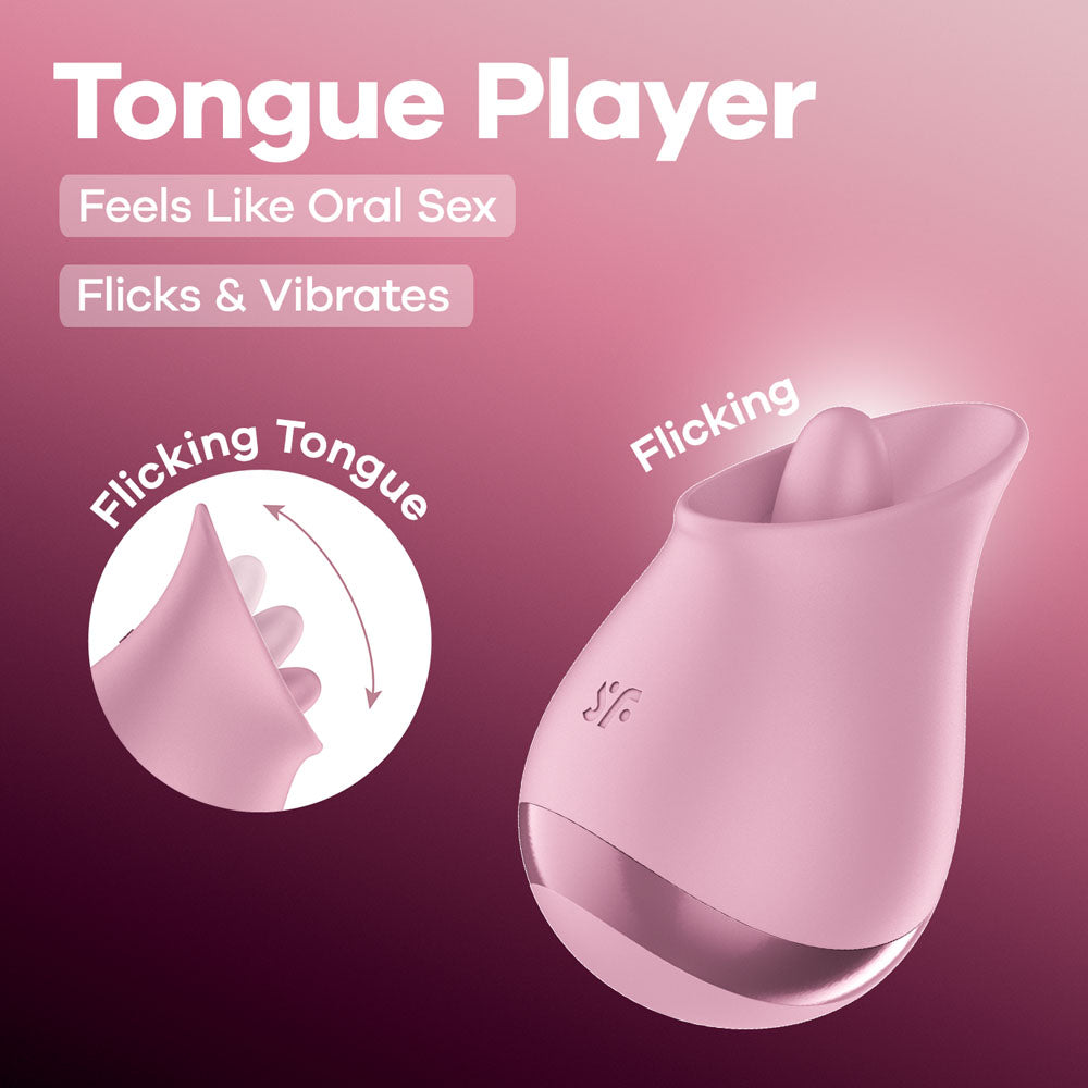 Satisfyer Tongue Player – USB Rechargeable Flicking Silicone Oral Stimulator Pink > Sex Toys For Ladies > Clitoral Vibrators and Stimulators Main image