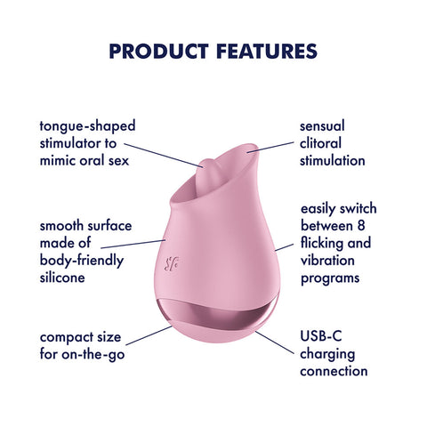 Satisfyer Tongue Player – USB Rechargeable Flicking Silicone Oral Stimulator > Sex Toys For Ladies > Clitoral Vibrators and Stimulators