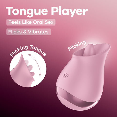 Satisfyer Tongue Player – USB Rechargeable Flicking Silicone Oral Stimulator Pink > Sex Toys For Ladies > Clitoral Vibrators and Stimulators