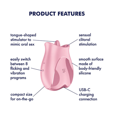 Satisfyer Tongue Lover (Pink) – Silicone Tongue Vibrator > Vibrators > Ladies > Clitoral Vibrators and Stimulators