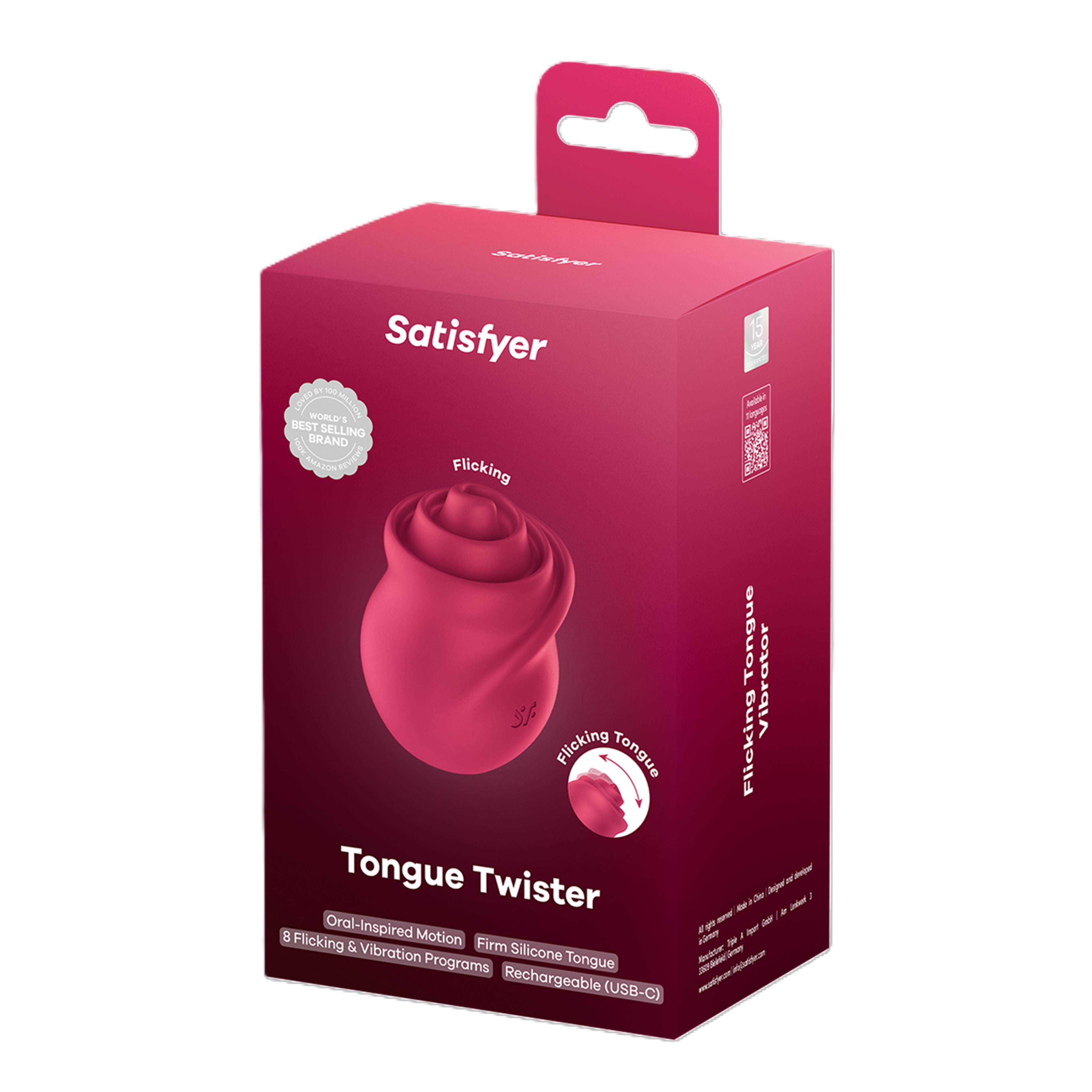 Satisfyer Tongue Twister (Red) – Tongue Vibrator Pink > Vibrators > Ladies > Clitoral Vibrators and Stimulators