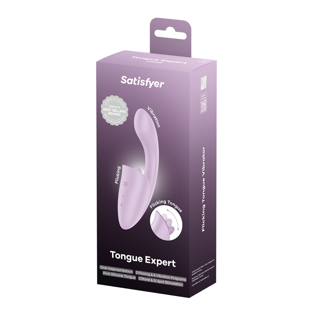 Satisfyer Tongue Expert (Violet) – USB Rechargeable 18 cm Silicone Vibrator > Sex Toys For Ladies > Clitoral Vibrators and Stimulators
