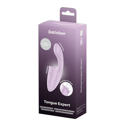 Satisfyer Tongue Expert (Violet) – USB Rechargeable 18 cm Silicone Vibrator > Sex Toys For Ladies > Clitoral Vibrators and Stimulators
