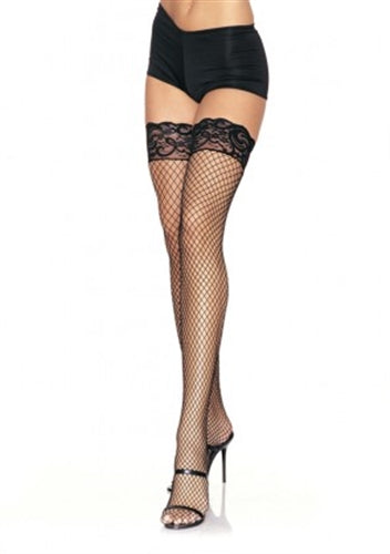 Industrial Net Stay Up Thigh Highs Hosiery One Size Black Secondary image