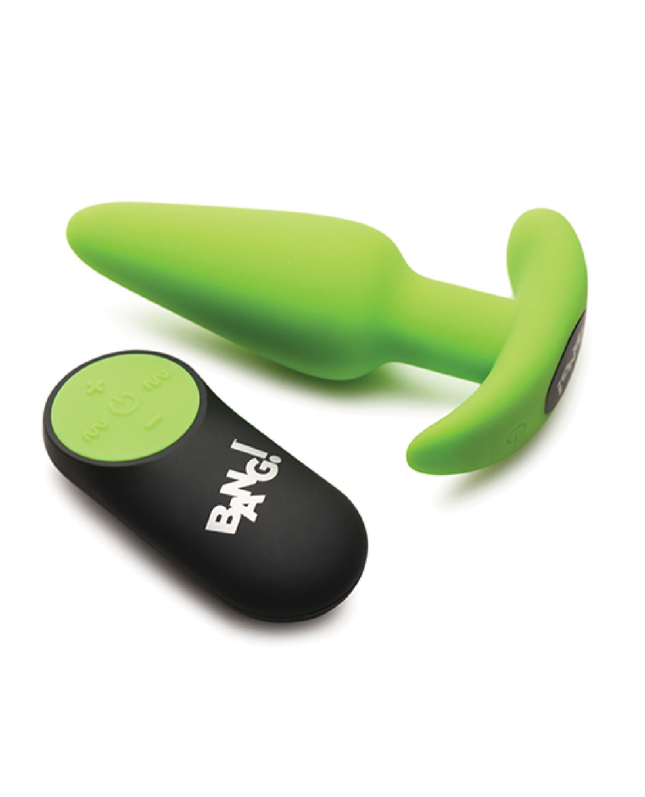 Glow in the Dark Remote Controlled Green Silicone Butt Plug Butt Plugs - Vibrating