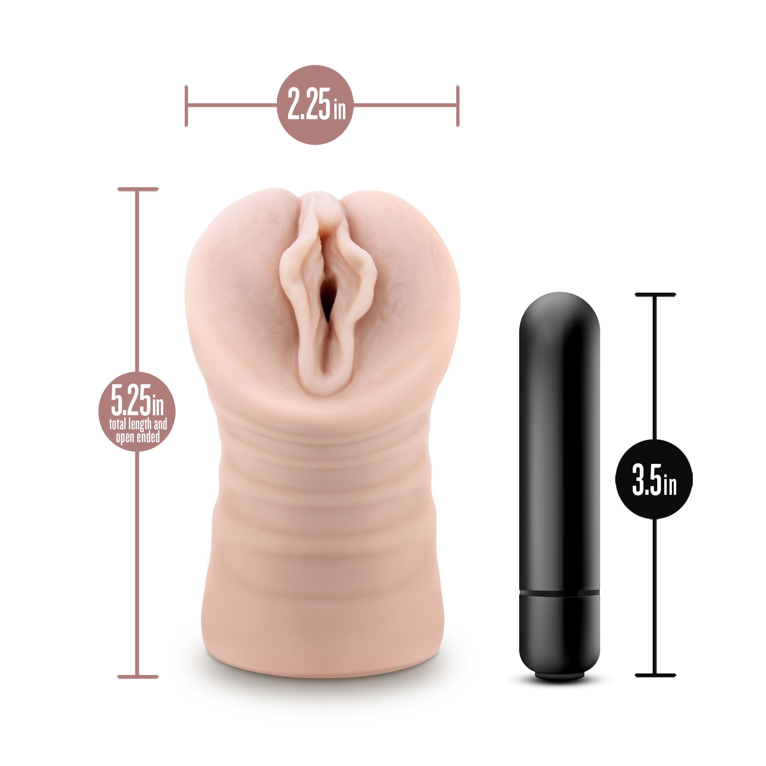 Destini Vibrating Male Stroker Beige by Blush Ultra-Soft Material Beige Strokers - Manual