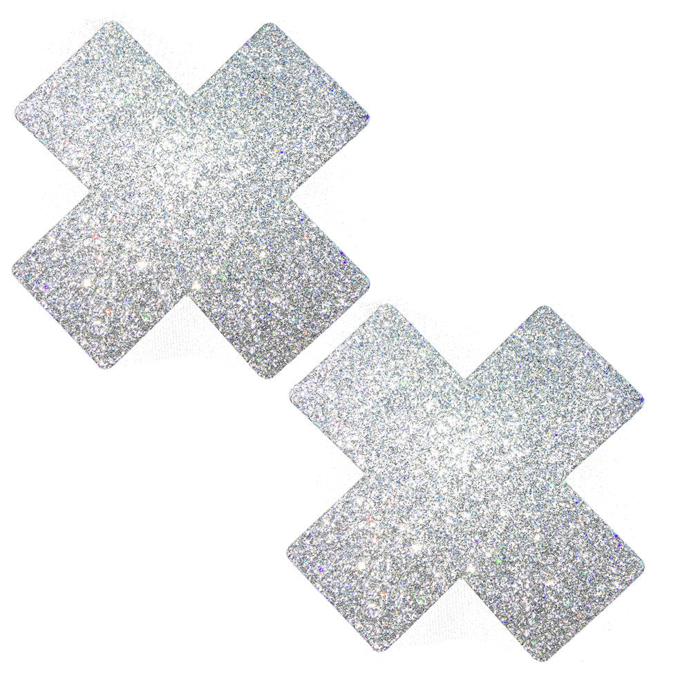 Silver Pixie Dust X Factor Pasties with Hypoallergenic Adhesive Silver Pasties
