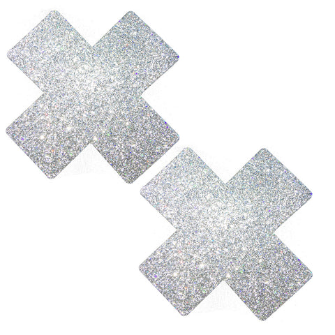 Silver Pixie Dust X Factor Pasties with Hypoallergenic Adhesive Silver Pasties