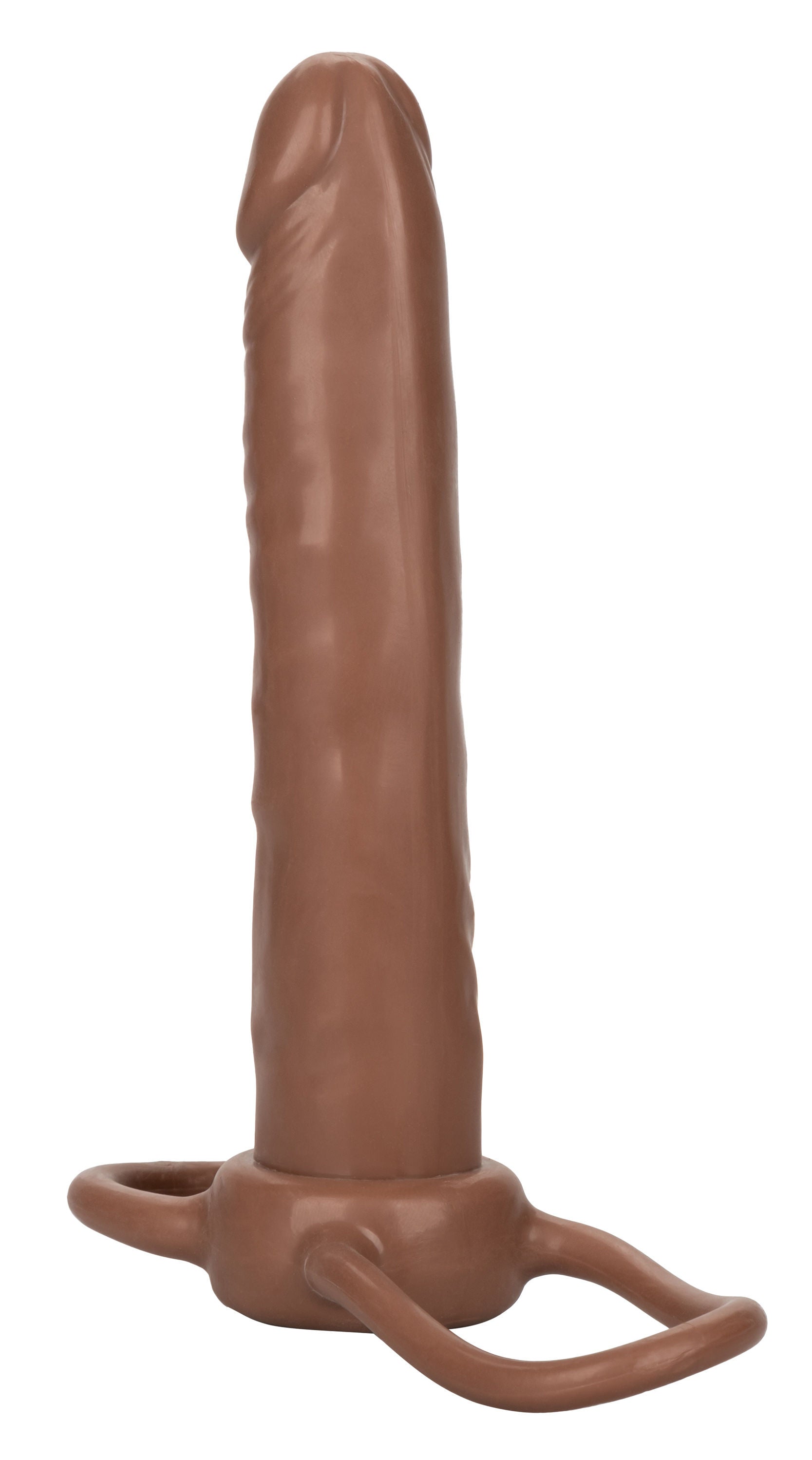 Accommodator Dual Penetrator Brown Anal Dildo with Dual Ring Design SLEEVES