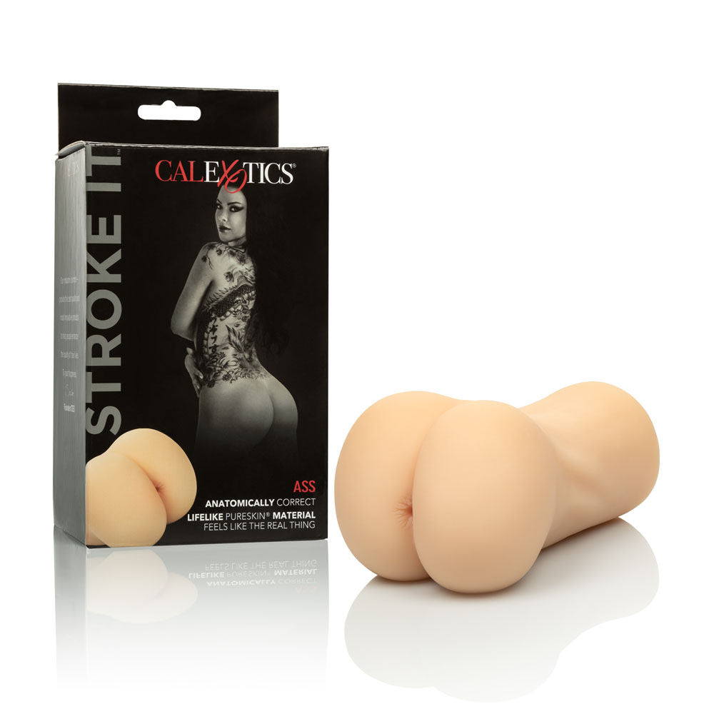 Stroke It Ass (Ivory) – Ultra Tight Textured Masturbator Beige Strokers - Manual