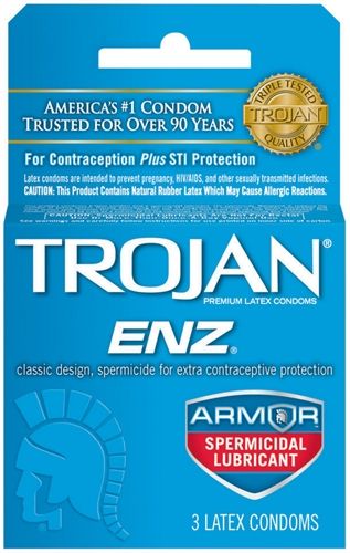 Trojan Enz Armor Spermicidal Lubricated Condoms - 3 Pack Default Title > Essentials > Condoms