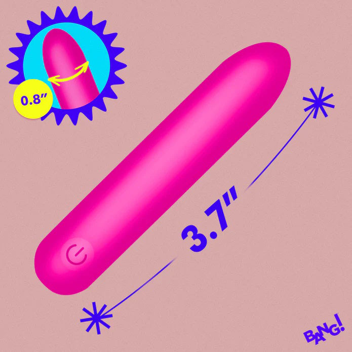 Bang Tapered Flexible Silicone Bullet Vibrator in Pink BULLETS