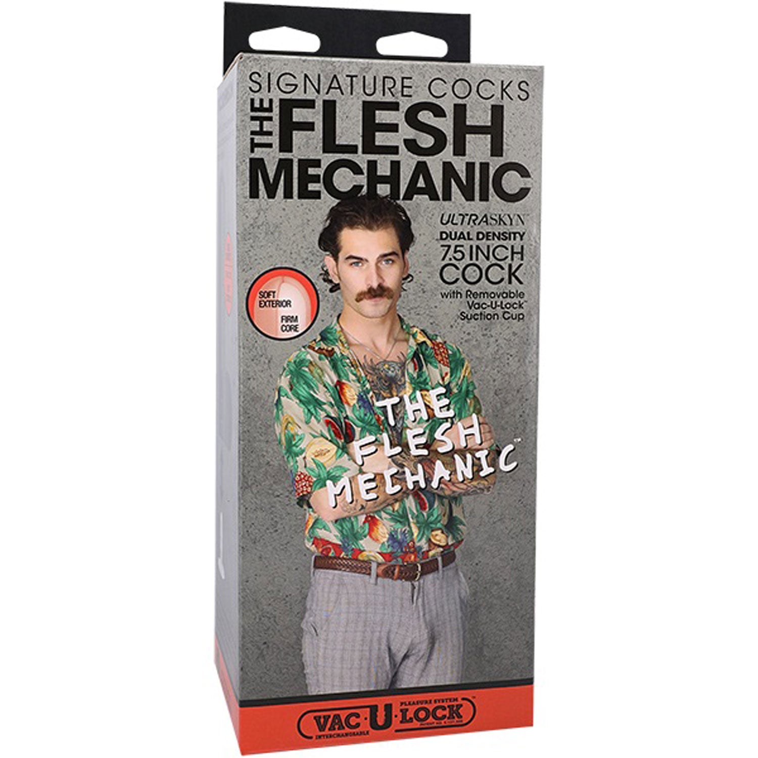 Signature Cocks The Flesh Mechanic 7.5 Inch Dual Density ULTRASKYN Cock with Removable Vac-U-Lock Suction Cup DONGS
