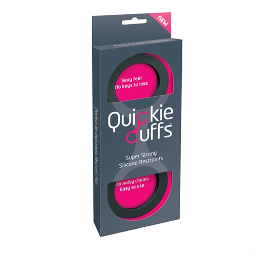 Quickie Cuffs Medium Silicone Wrist Restraints – Flexible Comfortable Silicone Restraint Wrist Cuffs Black Medium > Bondage Gear > Handcuffs