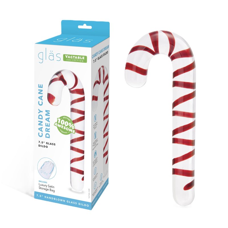 Candy Cane Dream 7.5 Inch – Glass Dildo