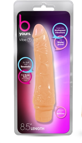 Dr Skin Cock Vibe 7 8.5 Inch Vibrating Cock Beige DONGS Vibrating