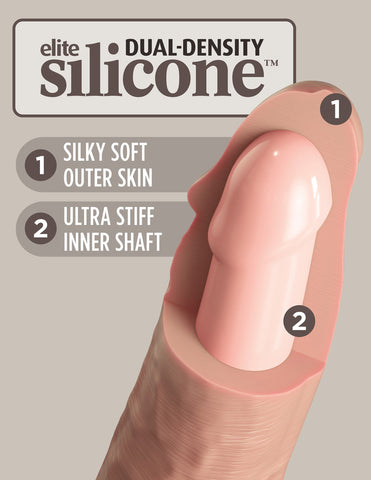 King Cock Elite 9 Inch Silicone Dual Density Realistic Dildo Beige Dongs Realistic