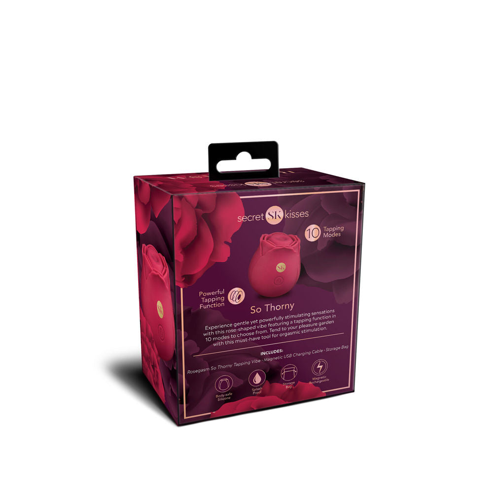 Rosegasm So Thorny Red Tapping Vibrator with 10 Modes Red Suction Stimulator