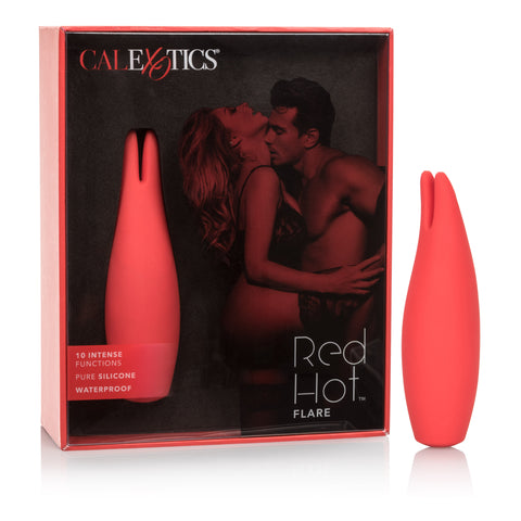 Red Hot Flare Premium Silicone Discreet Palm Size Massager VIBRATORS-RABBIT