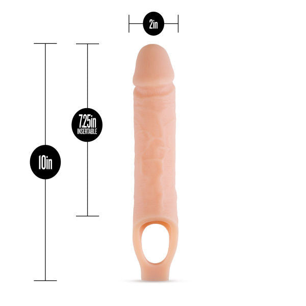 Performance Plus 10 Inch Vanilla Silicone Cock Sheath – Silicone Penis Extender Beige > Sex Toys For Men > Penis Sleeves