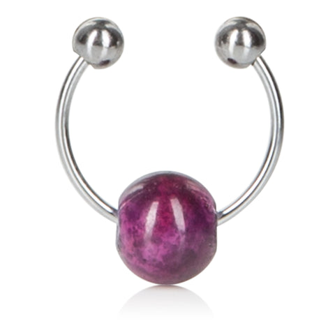 Silver Beaded Adjustable Nipple Clamps with Rubber Coating Purple Nipple Clamps