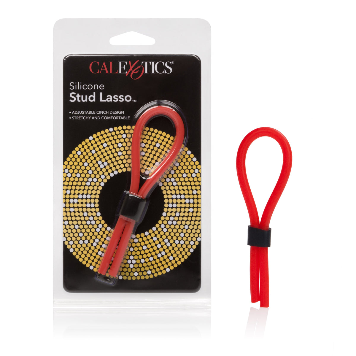 Silicone Stud Lasso Red Adjustable Erection Enhancer 5 Inch Flexible Stretchy Loop Red > Cock Ring > Adjustable