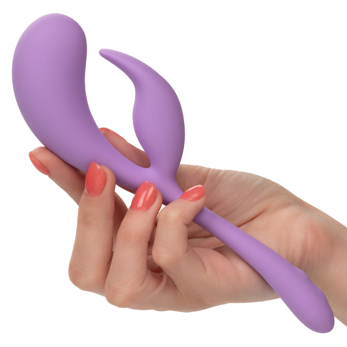 Elle Liquid Silicone Dual Flicker 7.25 Inch Purple Rechargeable Vibrator | Flexible > Vibrators > Ladies > Rabbit