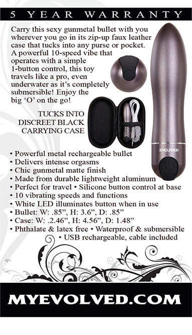 Evolved Travel-Gasm (Gray) – Waterproof Bullet Vibrator Grey > Vibrators > Mini Vibrators