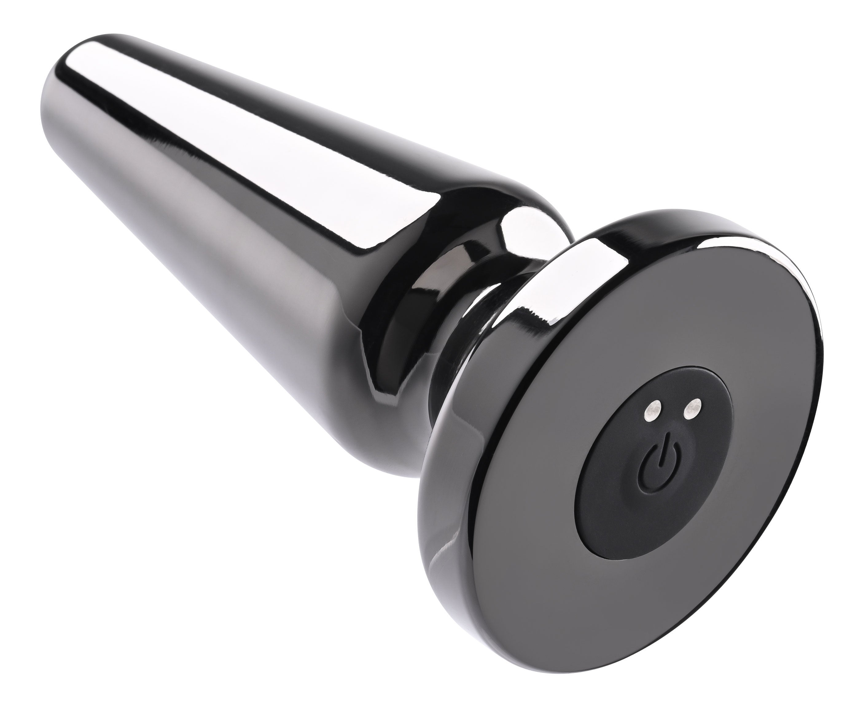 Advanced Black Chrome Metal Anal Plug with Suction Base Butt Plugs